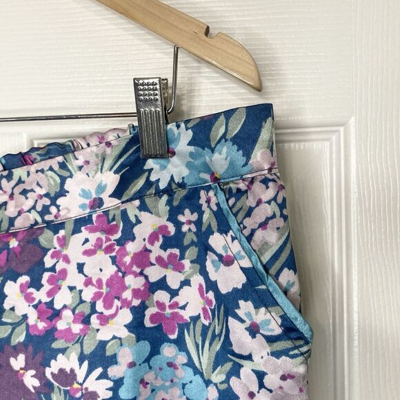 Adore Me Womens Satin Pajama Pants Size Large Pull-On Pockets Floral Colorful - Picture 6 of 12